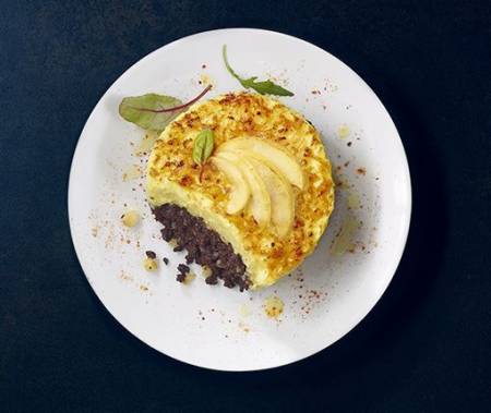 Le parmentier de boudin noir aux deux pommes